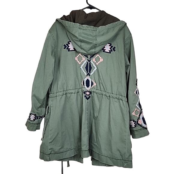 Free People Anorak Embroidered Parka Coat Jacket - Picture 4 of 7